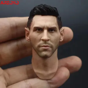 1/6 Scale Football Star Messi Head Sculpture Head Carving Model Fit 12'' Action Figure