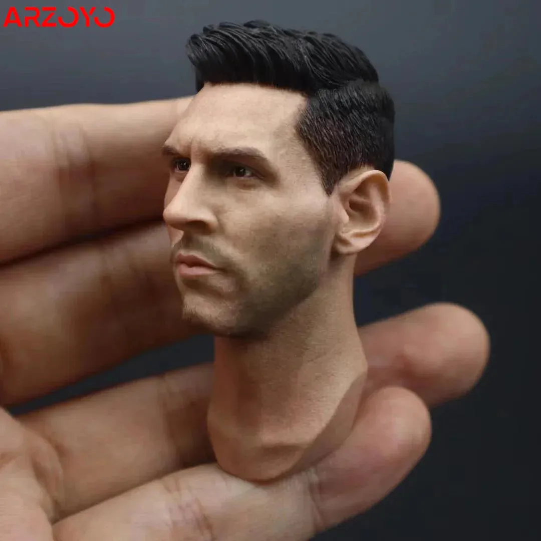 1/6 Scale Football Star Messi Head Sculpture Head Carving Model Fit 12'' Action Figure