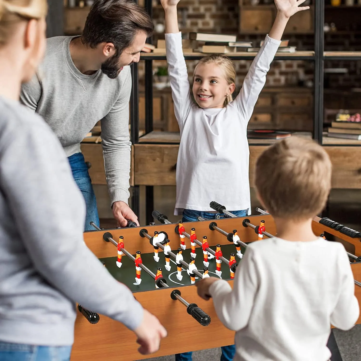 48" Foosball Game Table, Arcade Table Soccer w/ 2 Balls