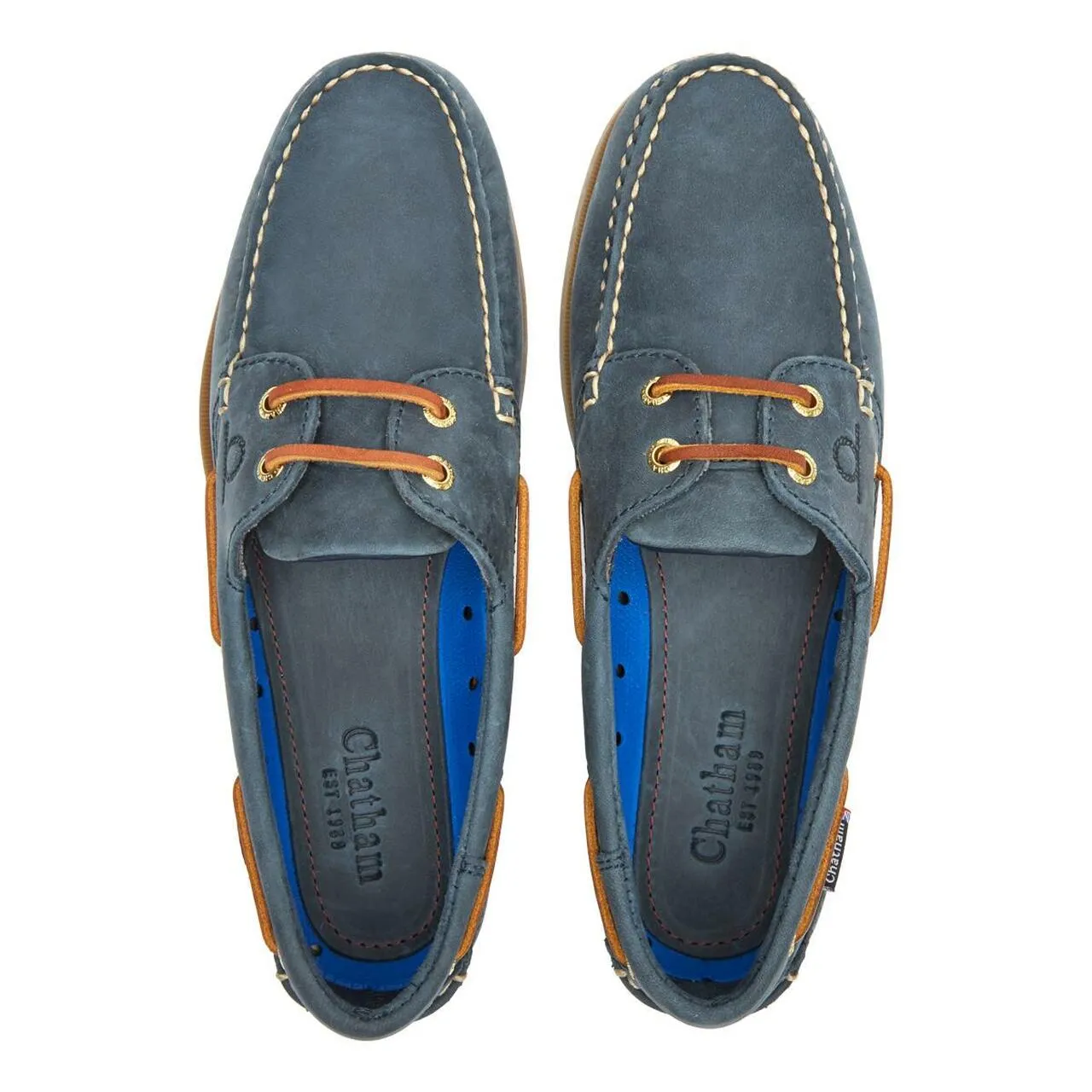 50% OFF CHATHAM Ladies Deck II G2 Leather Boat Shoes - Blue - Size: UK 3 (EU 36)