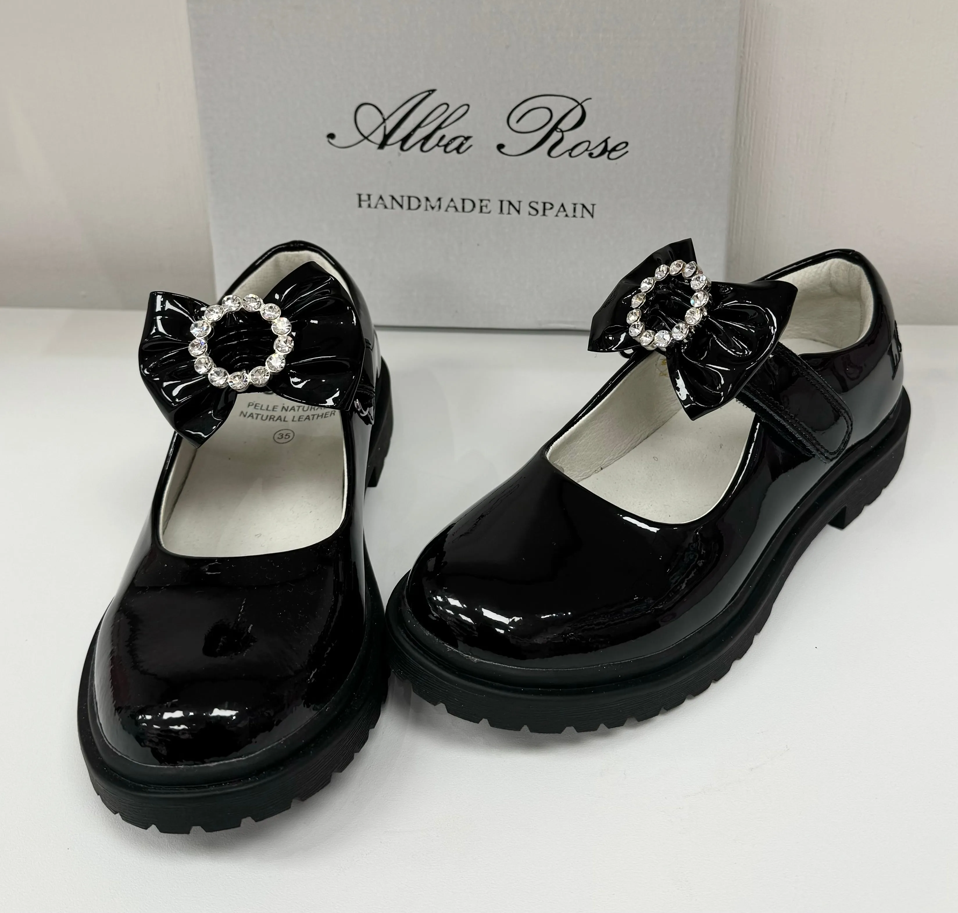 6258 Black School Shoe  - Chunky