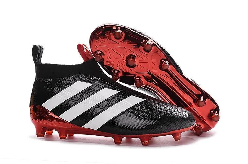 Adidas ACE 16  Purecontrol FG/AG Soccer Cleats Black White Red