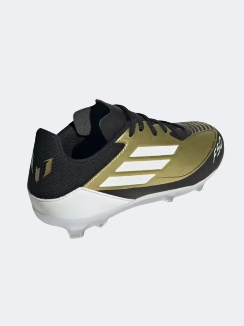 Adidas F50 League Fg Mg Kids Football Shoes Gold/White/Black