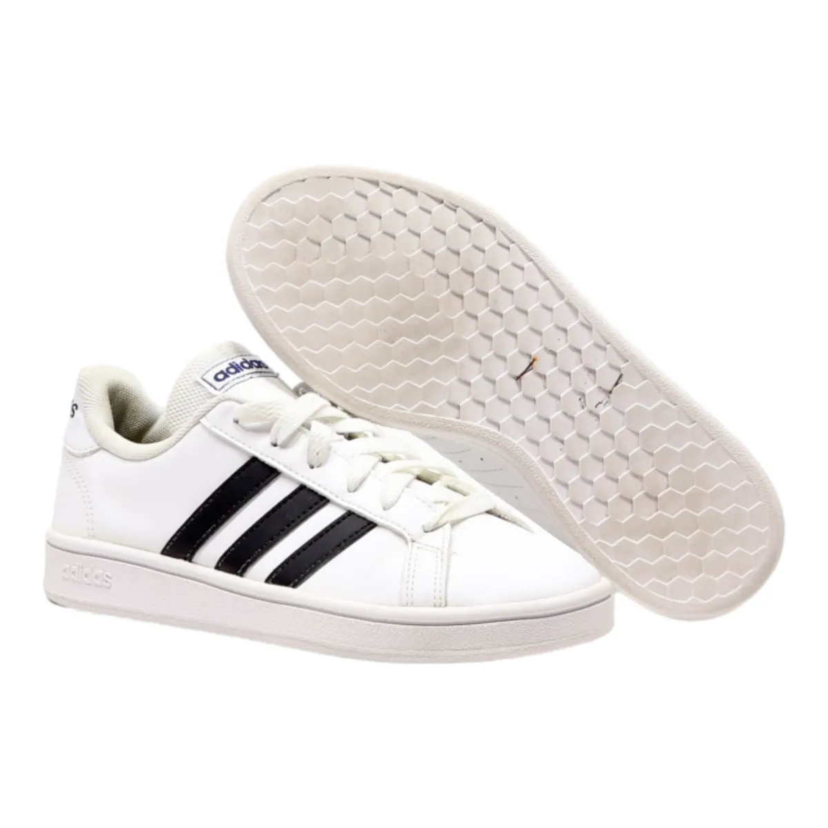 ADIDAS Grand Court 2021 Sneaker Trainers White Leather Boys UK 4