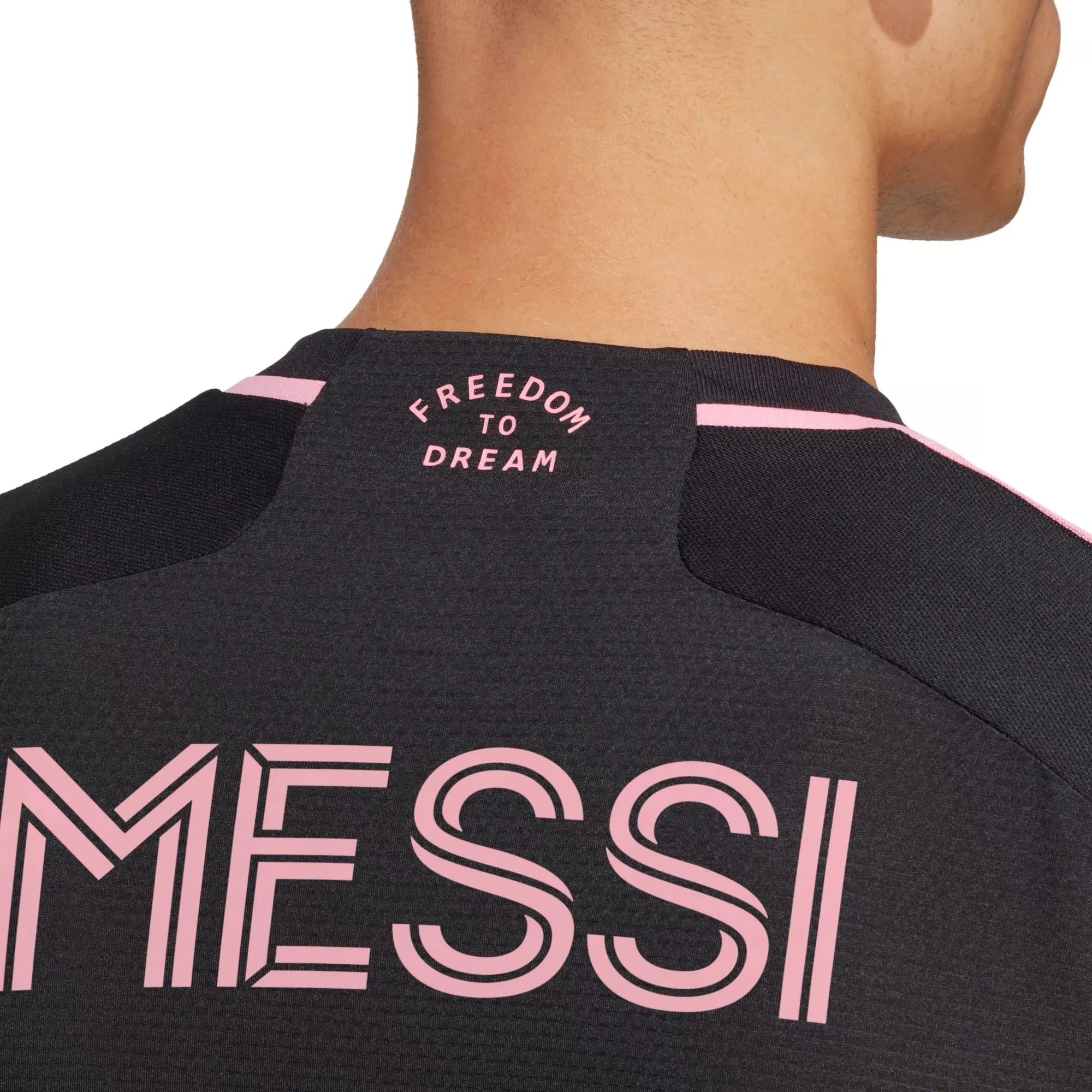 adidas Inter Miami Leonel Messi Authentic Player Version Away Jersey 23/24 w/ MLS Patches (Black/Pink)