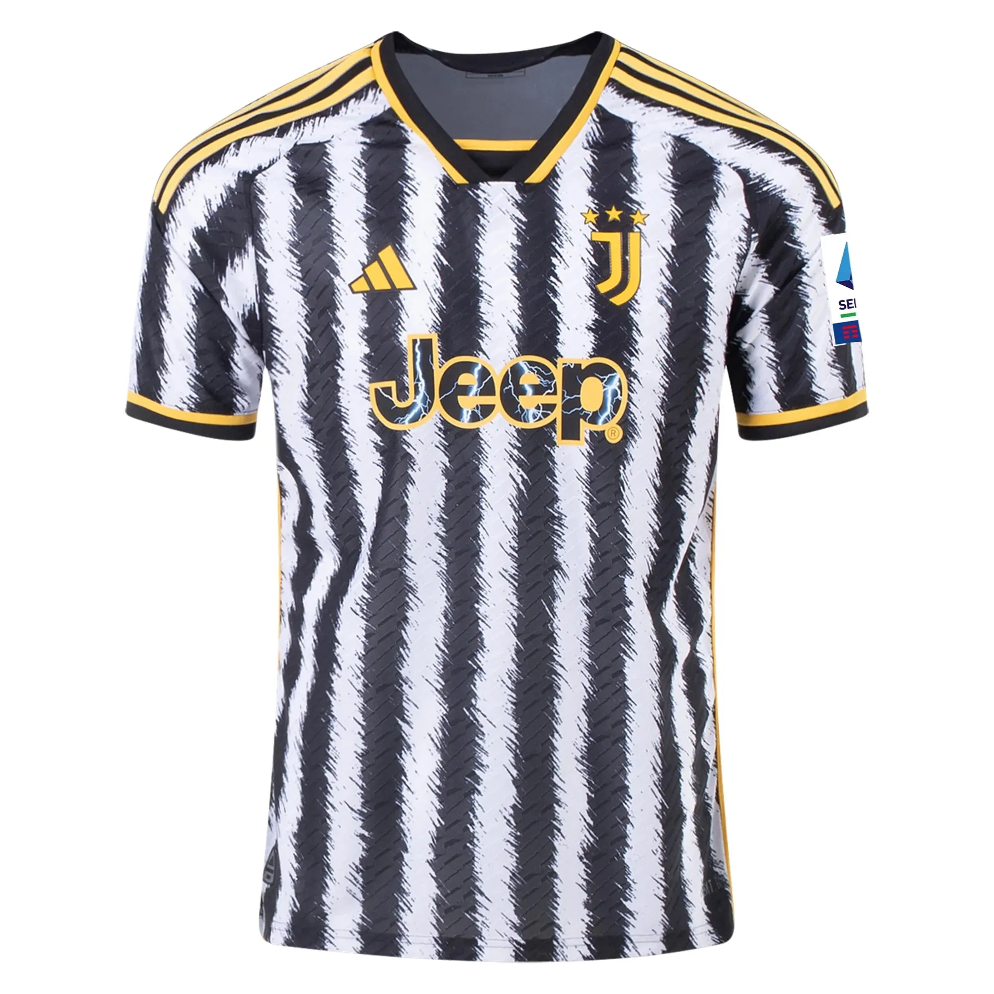 adidas Weah Juventus Home Authentic Jersey 23/24 w/ Serie A Patch (Black/White)