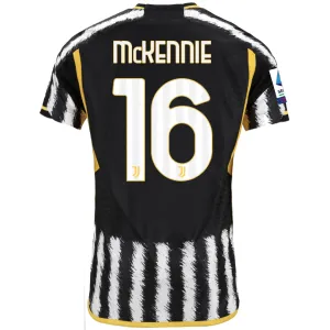 adidas Weston McKennie Juventus Home Authentic Jersey 23/24 w/ Serie A Patch (Black/White)