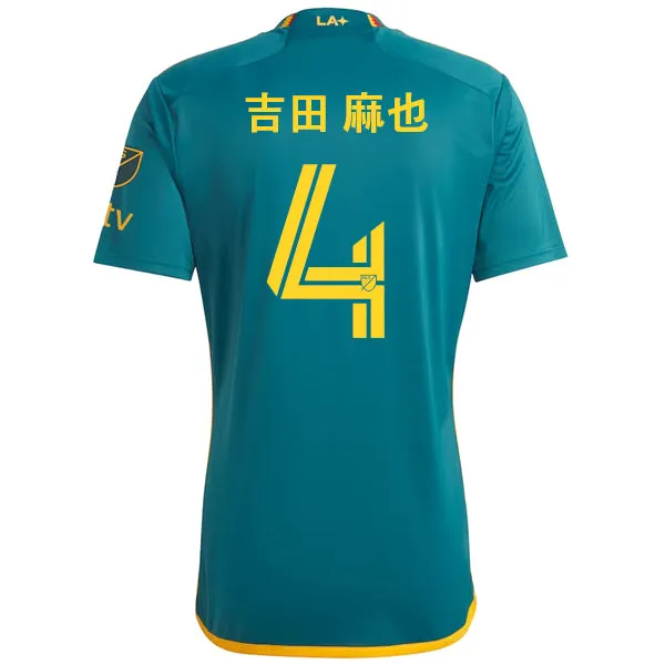 adidas YOSHIDA (吉田 麻也) LA Galaxy Away Jersey w/ MLS   Apple TV Patches 23/24 (Green/Yellow)