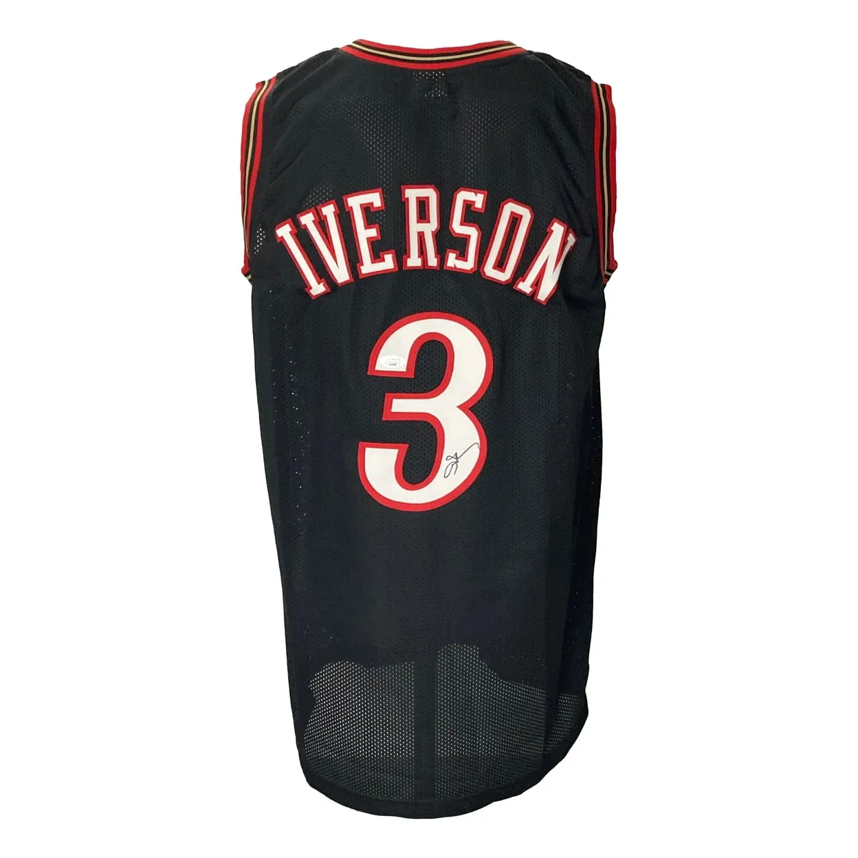 Allen Iverson Signed Custom Black Pro-Style Basketball Jersey JSA