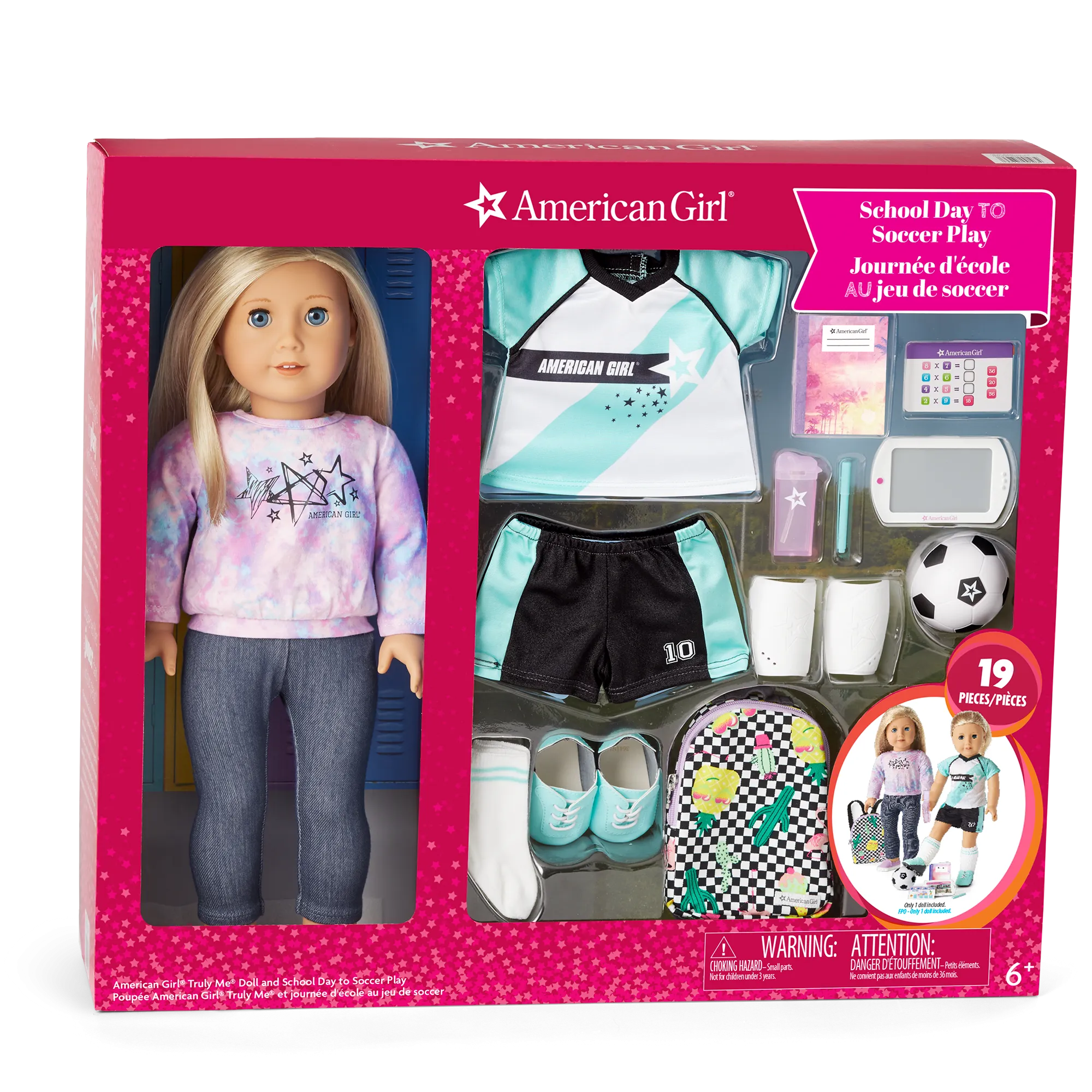 American Girl® Truly Me™ Doll #27 and School Day to Soccer Play Set