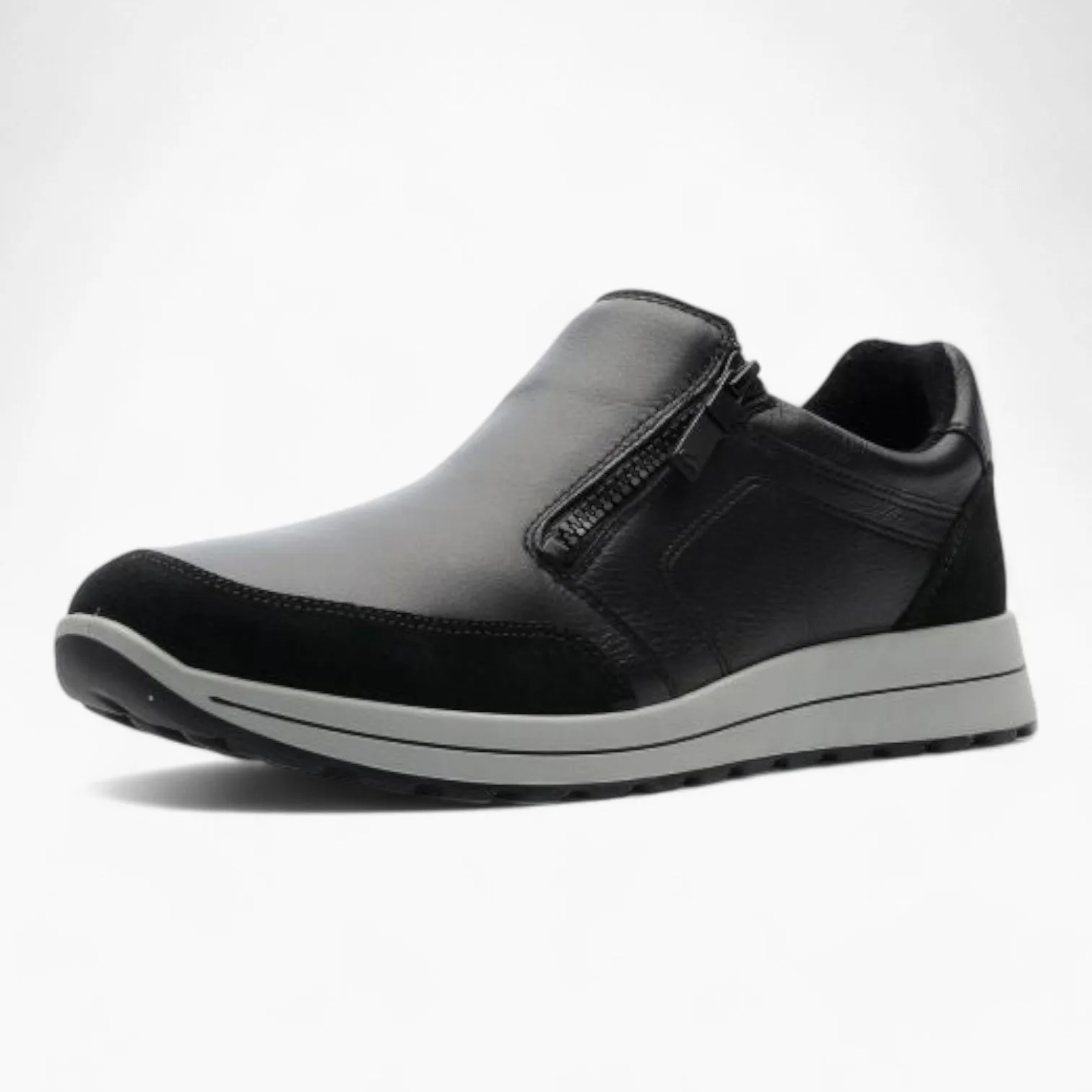 Ara Men's Black Leather Slip-On Shoes – Comfort & Practical Design