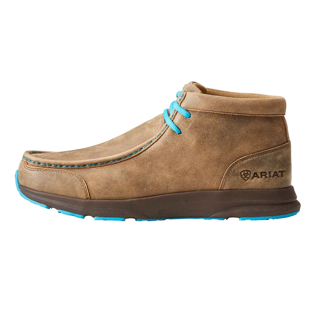 Ariat Mens Spitfire Brown Bomber/Blue Moccasin Shoes - 10021690