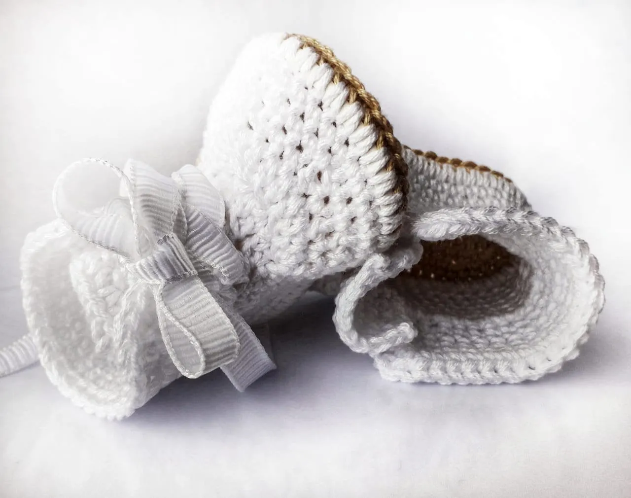 Baby Boy  Botties Shoes Crochet, Baptism Shoes, Christening Shoes, Ivory and White