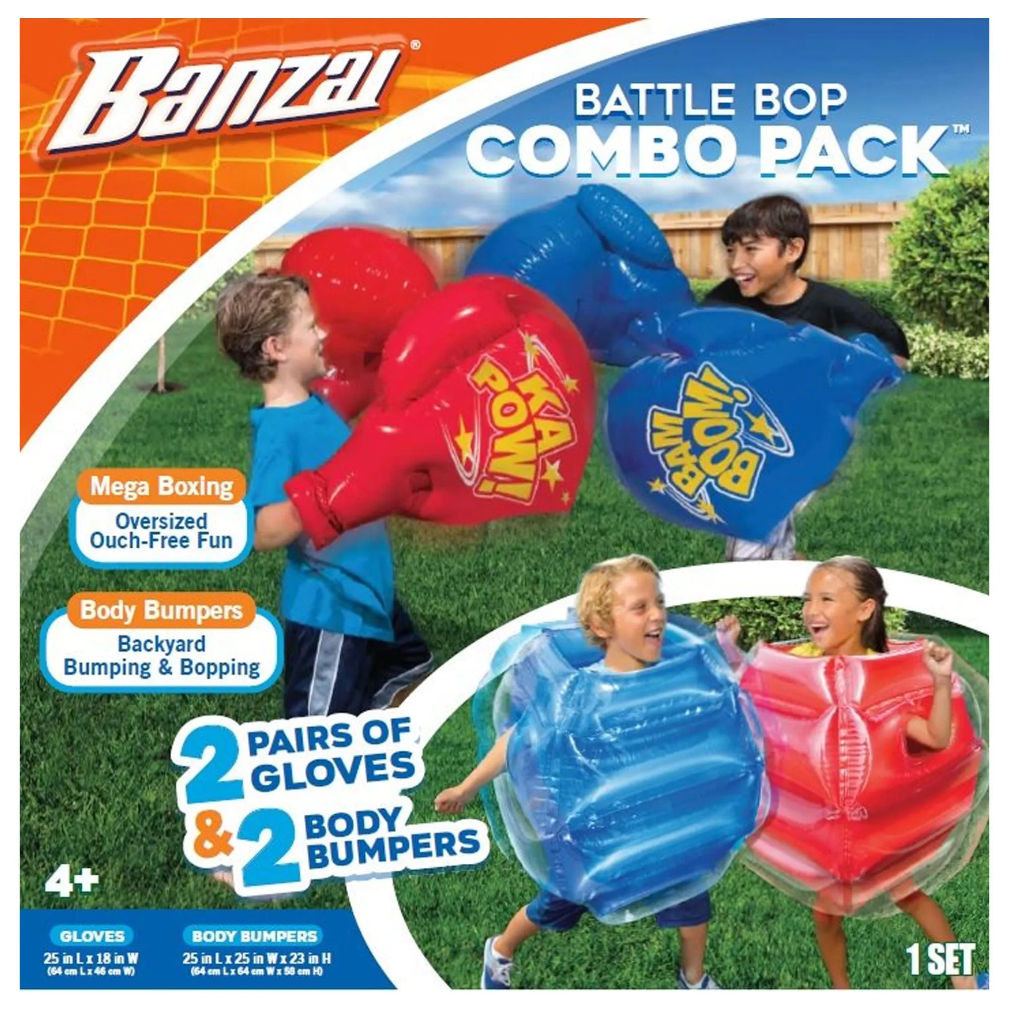 Banzai Battle Bop Combo Pack Gloves & Bumpers, 2 Pair & Bounce N Splash Play Set