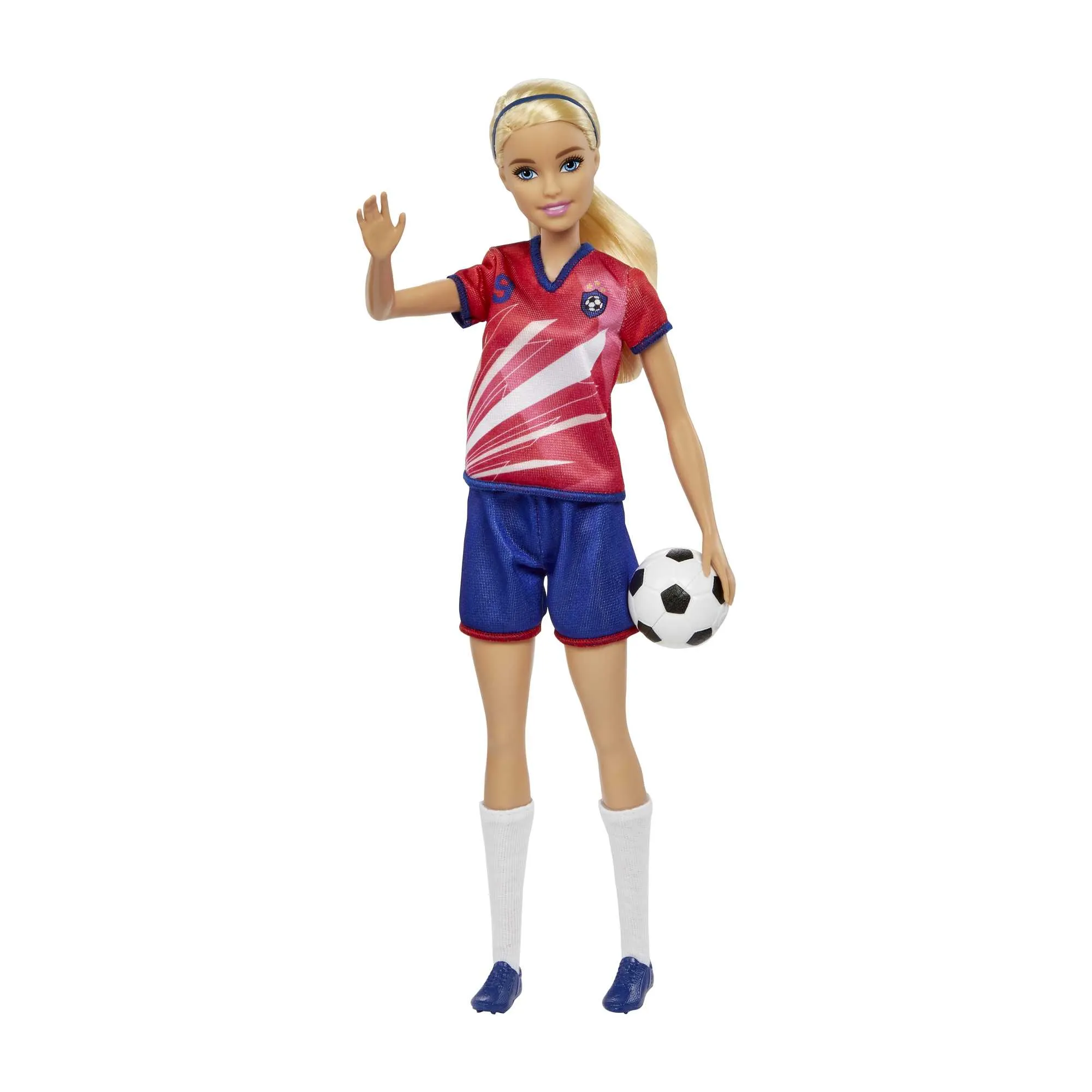 Barbie Soccer Doll, Blonde, #9 Uniform, Soccer Ball, Cleats,  Socks, 3 & Up