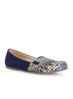 Blue Mughal Art Printed Moccasins