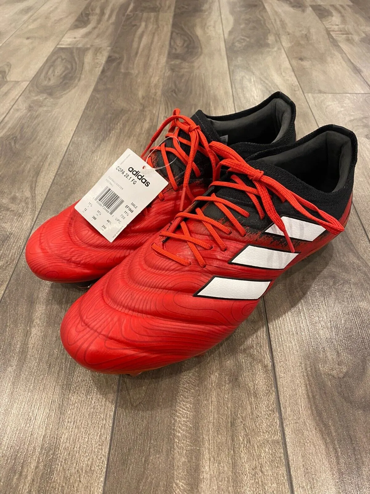 BNWT Adidas Copa 20.1 FG Soccer Cleats Size 12 Red Black EF1948 Football Futbol