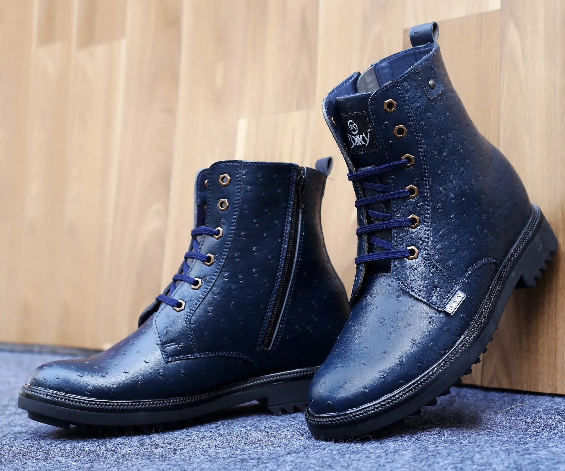 Bxxy's Men's 4 Inch Hidden Height Increasing Casual Textured Boots