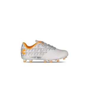 Charly Grasshopper 4.0 Youth FG Cleats (white/orange/silver)