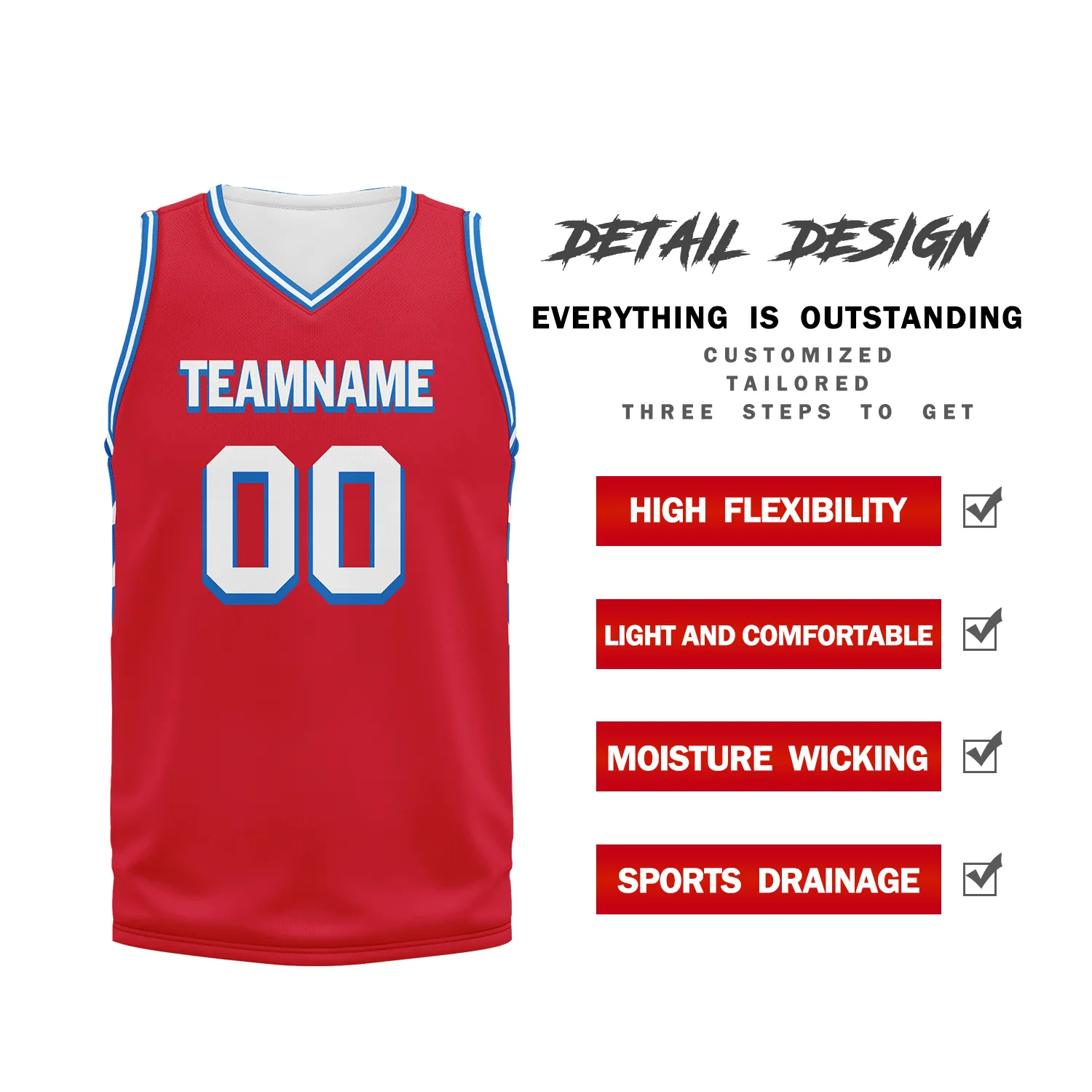 Custom Red Classic Style Sports Uniform Basketball Jersey BBJ01-bd0a70bb