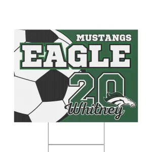 Custom Soccer Yard Sign With H Stake 18"x24" | 1 ct