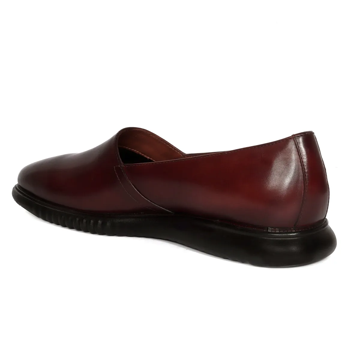 Easy Wear Light Weight Slip-On's Shoes in Dark Brown Genuine Leather