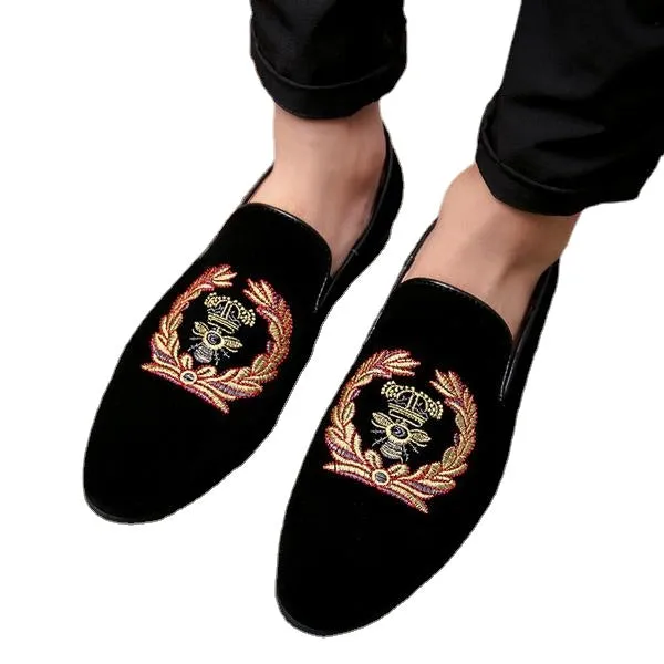 embroidery men's single shoes 2024