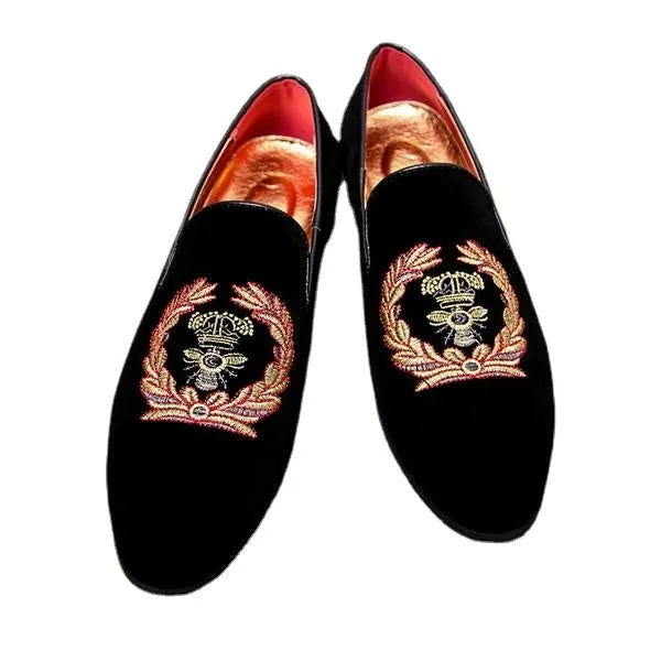 embroidery men's single shoes 2024