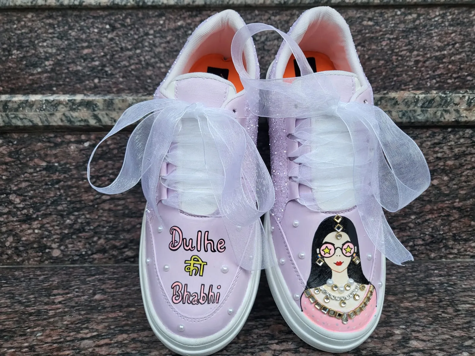 FUNKY N TRENDY hand painted water resistant wedding theme shoes for Dulhe ki Bhabhi / handcrafted shoes / quirky shoes/ bridesmaid shoes