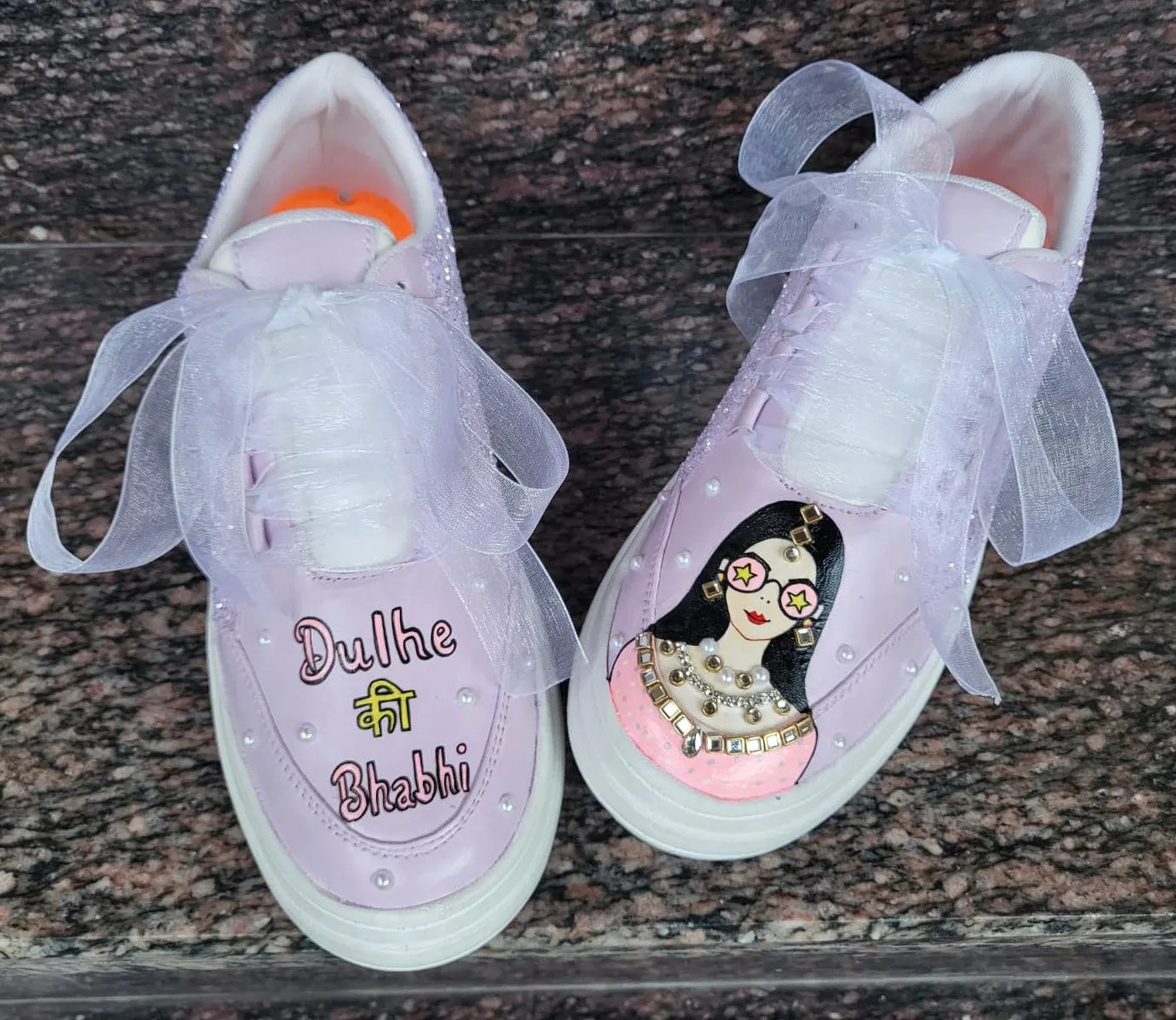 FUNKY N TRENDY hand painted water resistant wedding theme shoes for Dulhe ki Bhabhi / handcrafted shoes / quirky shoes/ bridesmaid shoes