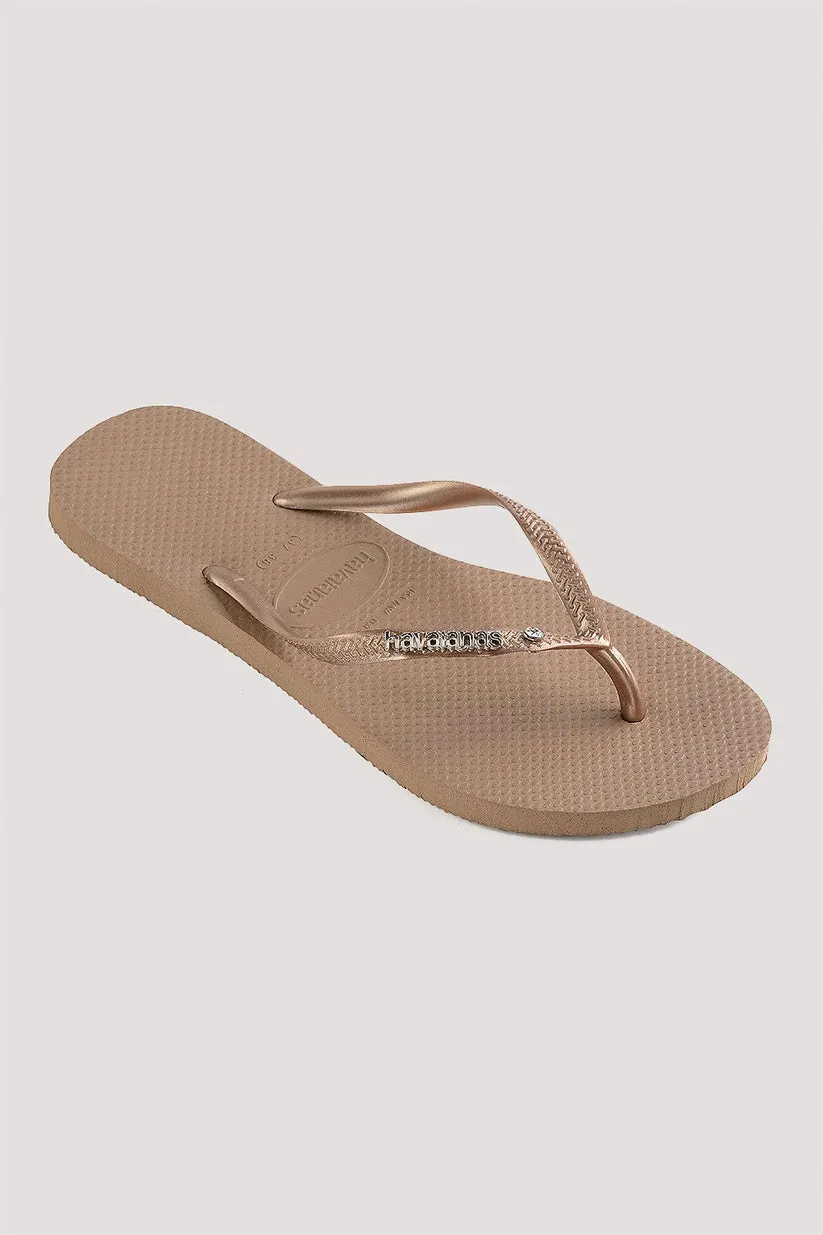 Havaiana Slim Metal Logo Crystal Jandal