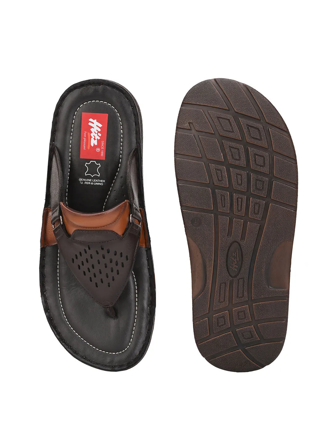 HITZMS_4103 Men's Brown Synthetic Daily Wear Open Slipper