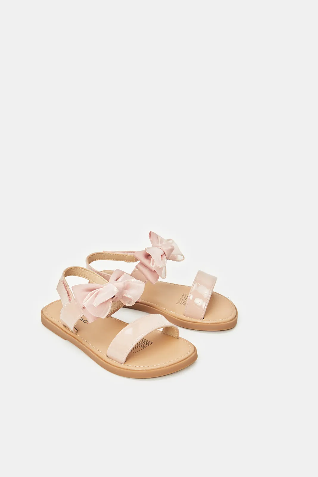 Infant Girls Pink Bow Sandals