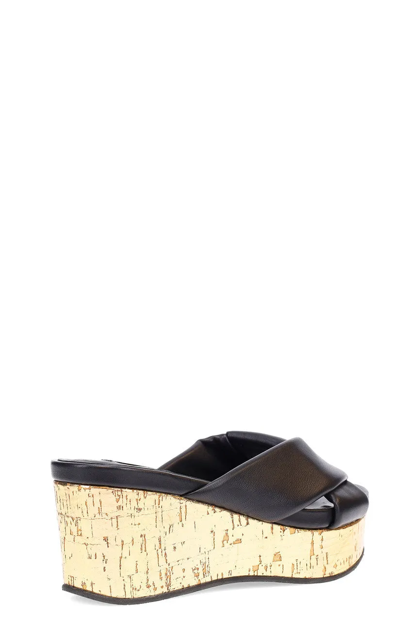 Lanna Nappa Leather Platform Thong Sandals