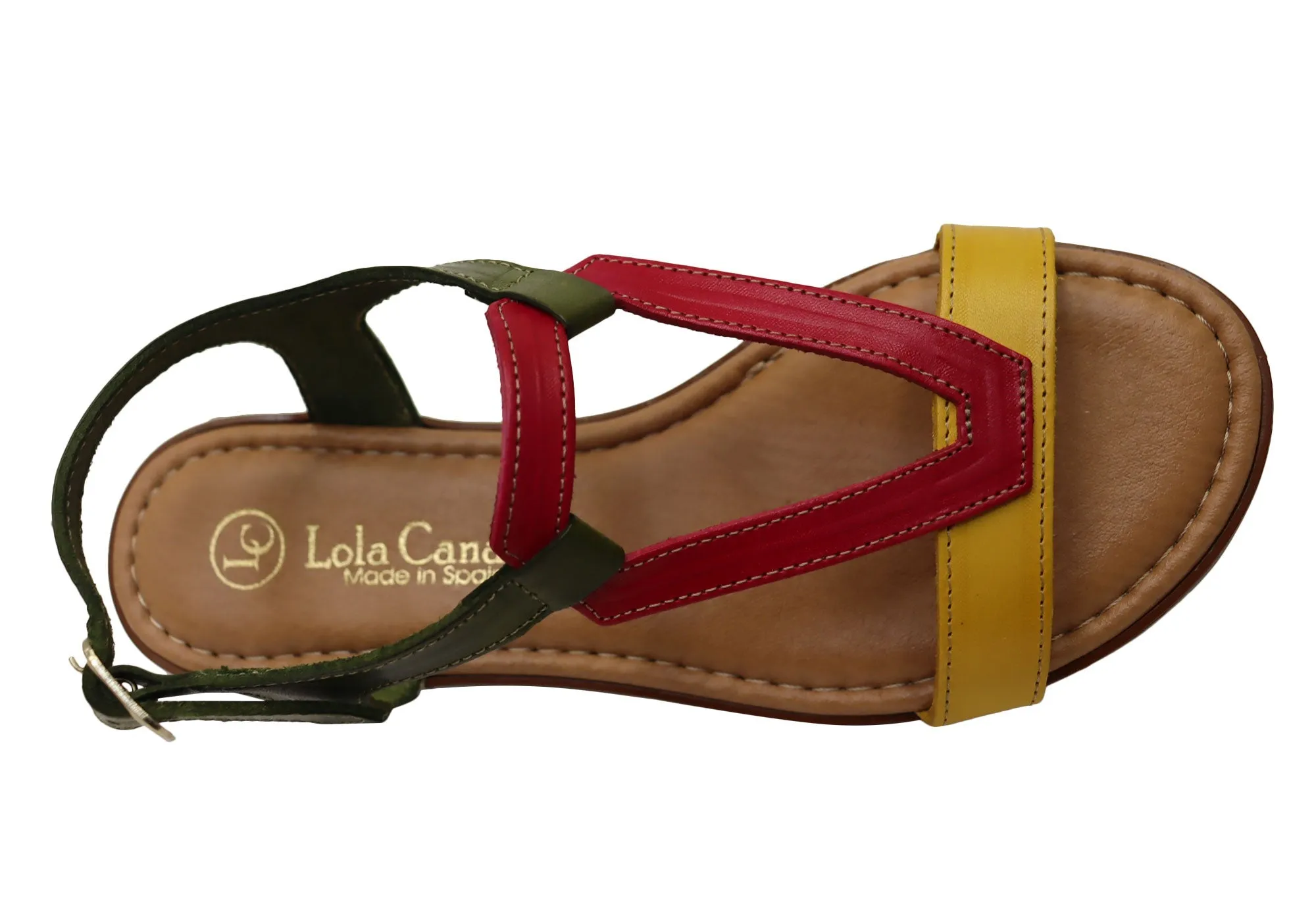 Lola Canales Courtney Womens Comfortable Leather Sandals Made In Spain