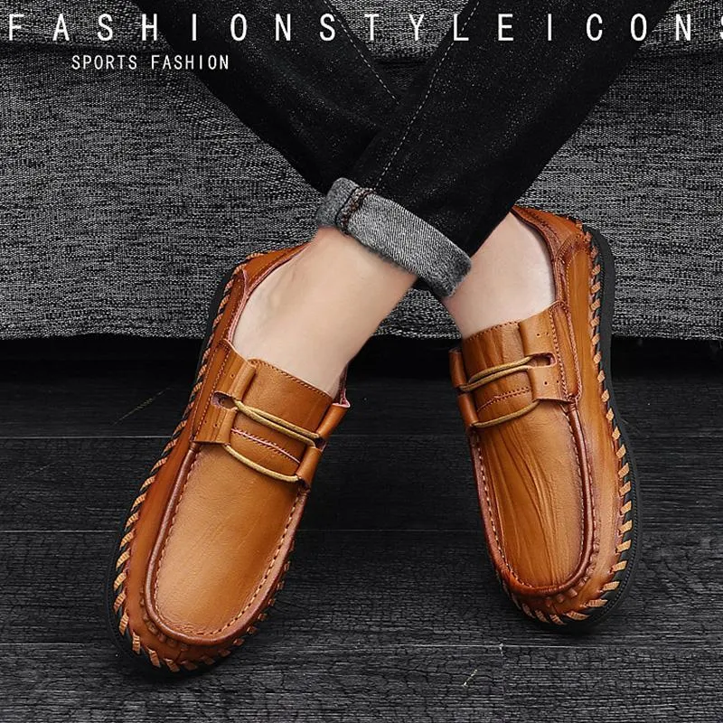 Male Soft Elastic Band Decorative Casual Loafer Oxford Shoes