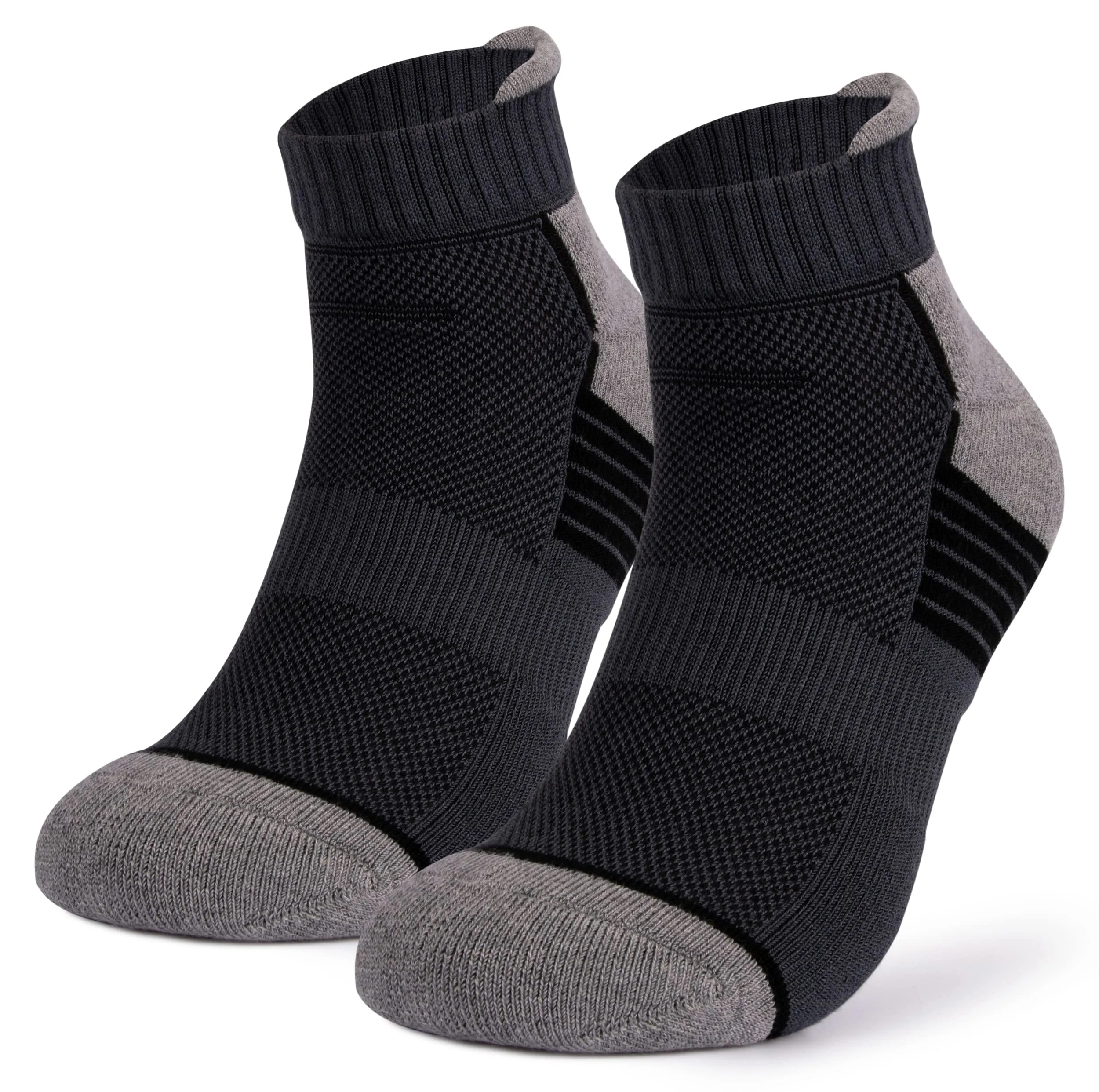 Mush Bamboo Performance Socks for Sports & Casual Wear-Ultra Soft, Anti Odor, Breathable Mesh Design Ankle Length (Dark Grey, Black, White,6) UK Size 7-11