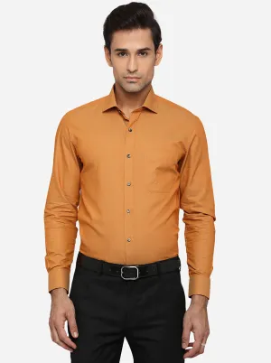 Mustard Yellow Solid Slim Fit Formal Shirt | Greenfibre