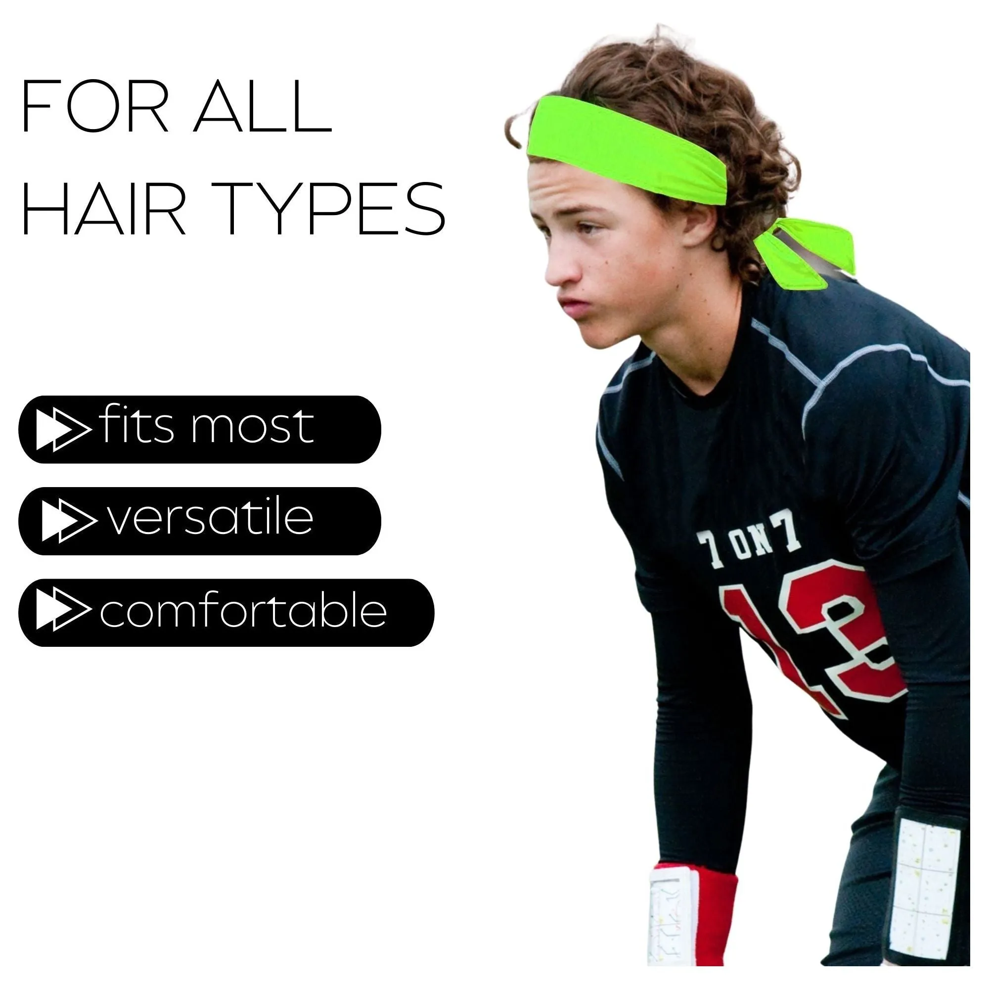 Neon Green Tie Headbands - 12 Pack