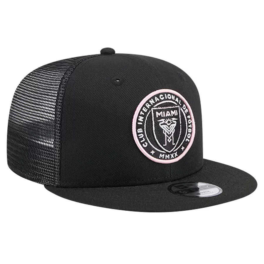 New Era Youth Inter Miami CF Trucker 9FIFTY Snapback Hat - Black