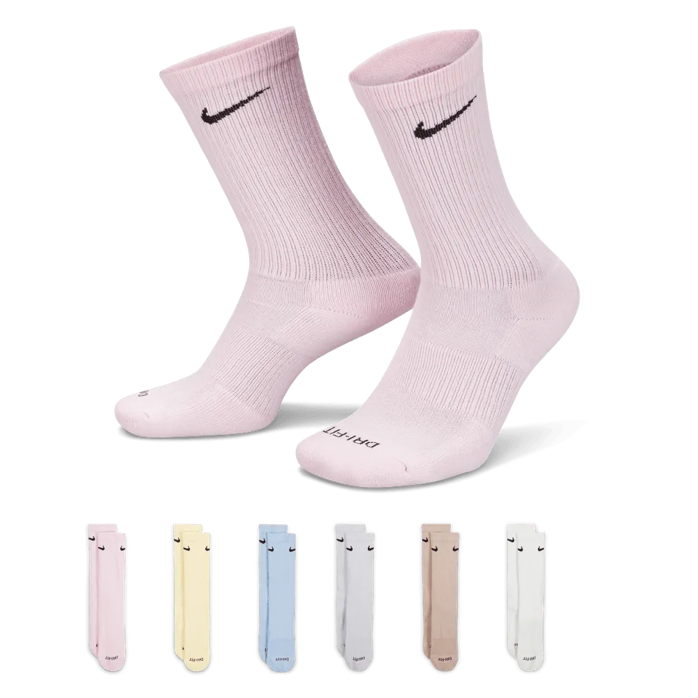 NIKE EVERYDAY PLUS CUSHIONED MULTI-COLOR SOCKS (6 PACK)