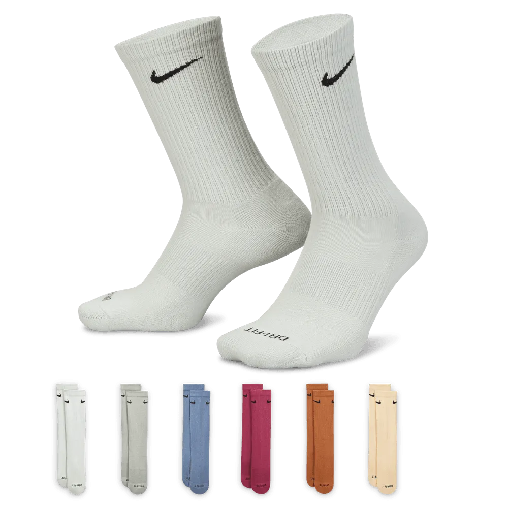 NIKE EVERYDAY PLUS CUSHIONED MULTI-COLOR SOCKS (6 PACK)