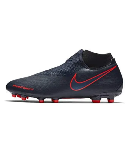 Nike Phantom VSN Academy DF FG/MG Soccer Cleats Size 9 Men AO3258-440 Obsidian/Black/Bright Crimson/University Blue