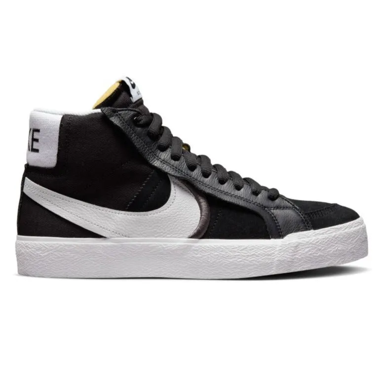 Nike SB Blazer Mid Premium Plus Skateboard Shoe - Black/White