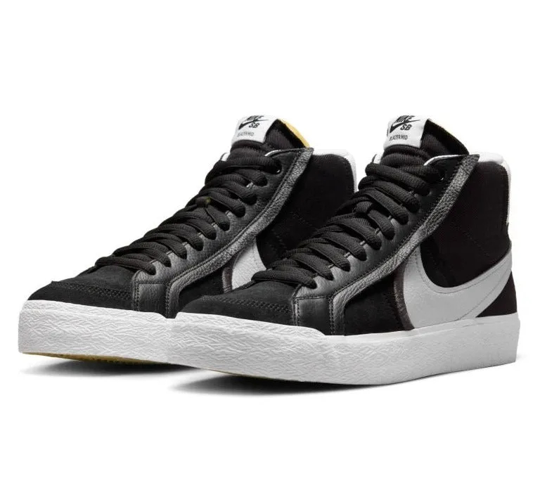 Nike SB Blazer Mid Premium Plus Skateboard Shoe - Black/White