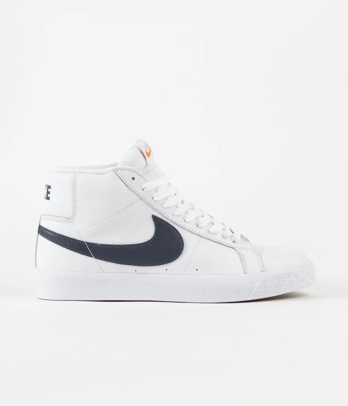 Nike SB Orange Label Blazer Mid Shoes - White / Navy - White - Safety Orange