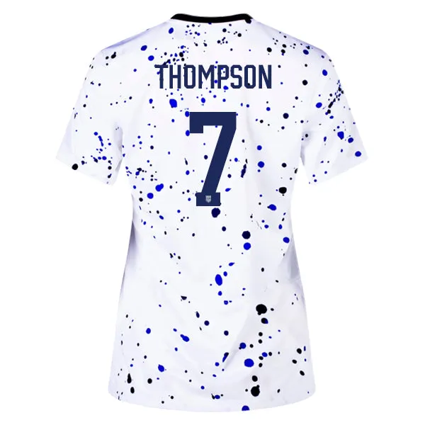 Nike Womens United States Alyssa Thompson 4 Star Home Jersey 23/24 w/ 2019 World Cup Champion Patch (White/Loyal Blue)