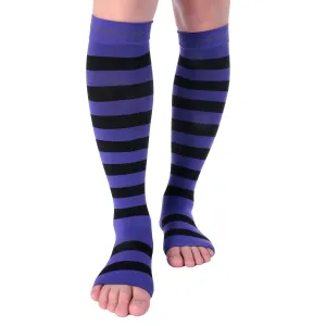 Open Toe Compression Sleeve 15-20 mmHg PURPLE/BLACK by Doc Miller