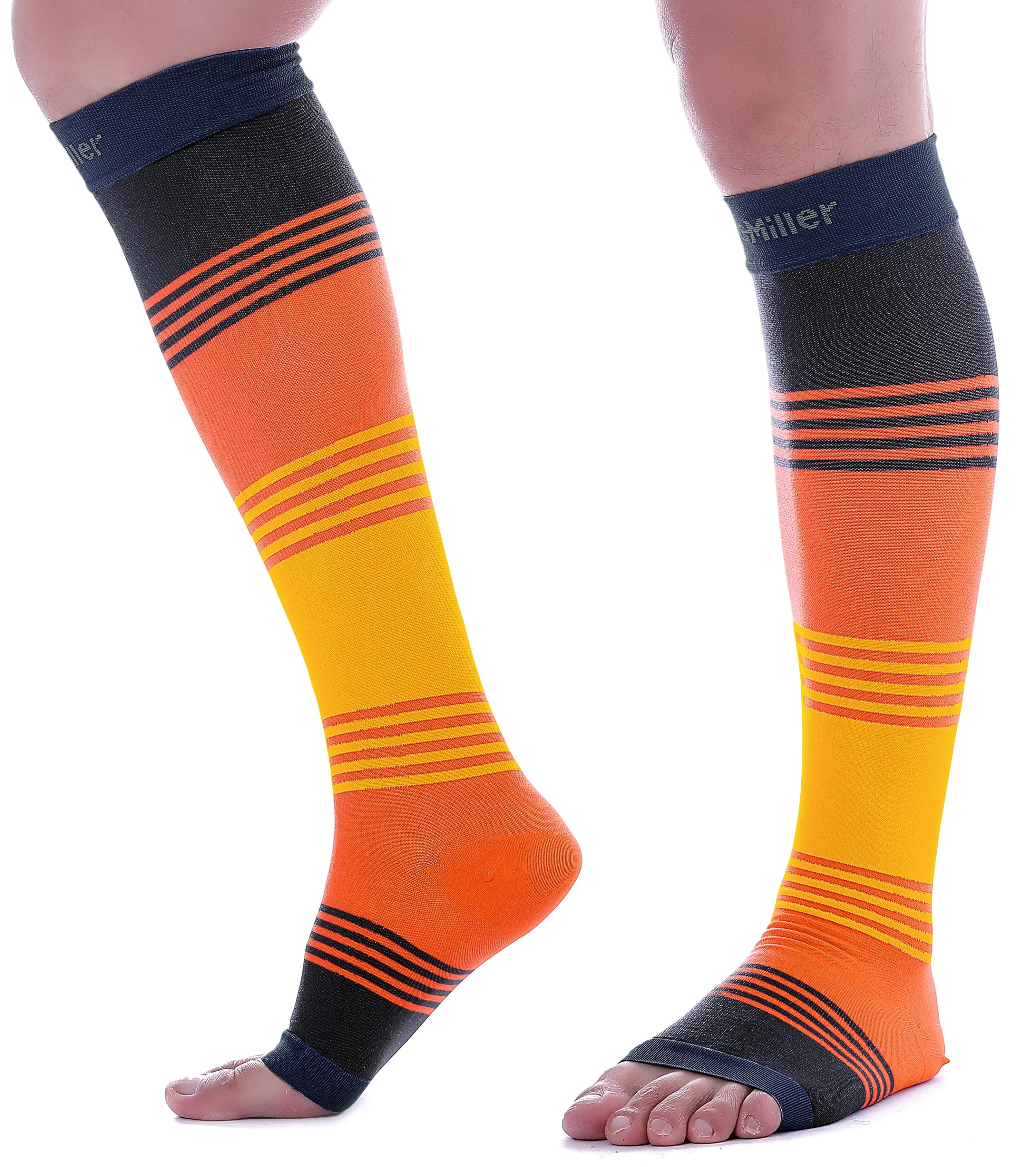 Open Toe Compression Sleeve 8-15 mmHg SUN STRIPES by Doc Miller