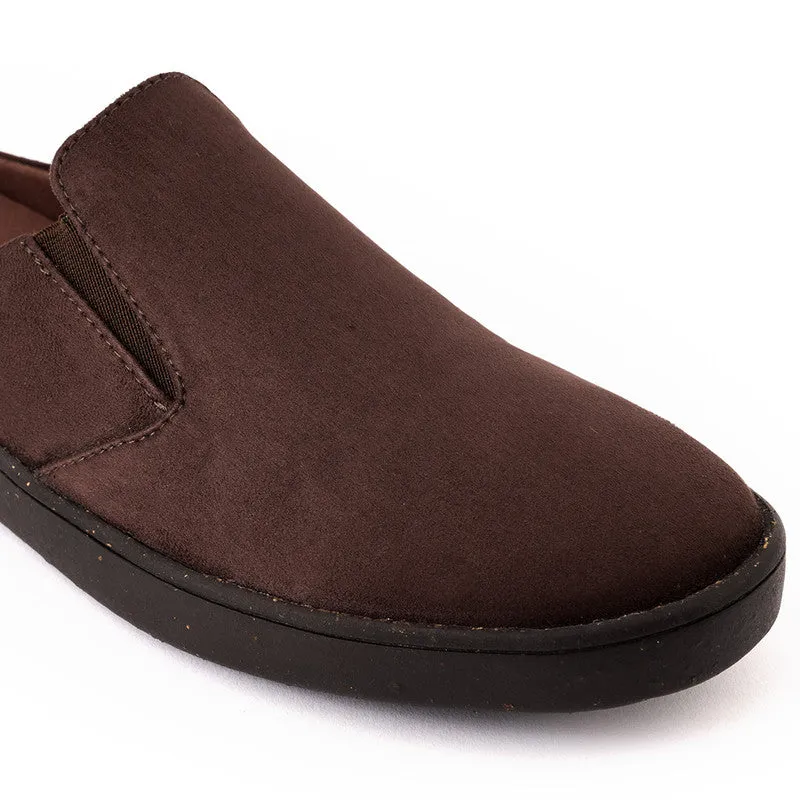 Paaduks Brown Slip-Ons Mules for Men | Vegan Suede